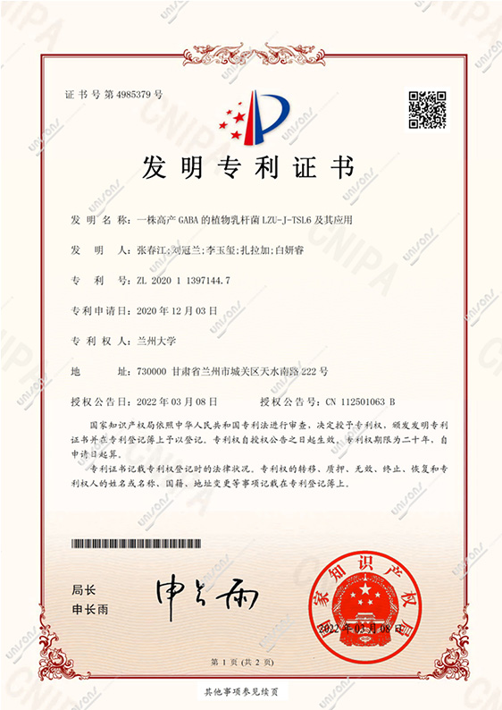 A high GABA-producing strain of Lactiplantibacillus plantarum LZU-J-TSL6 and its applications