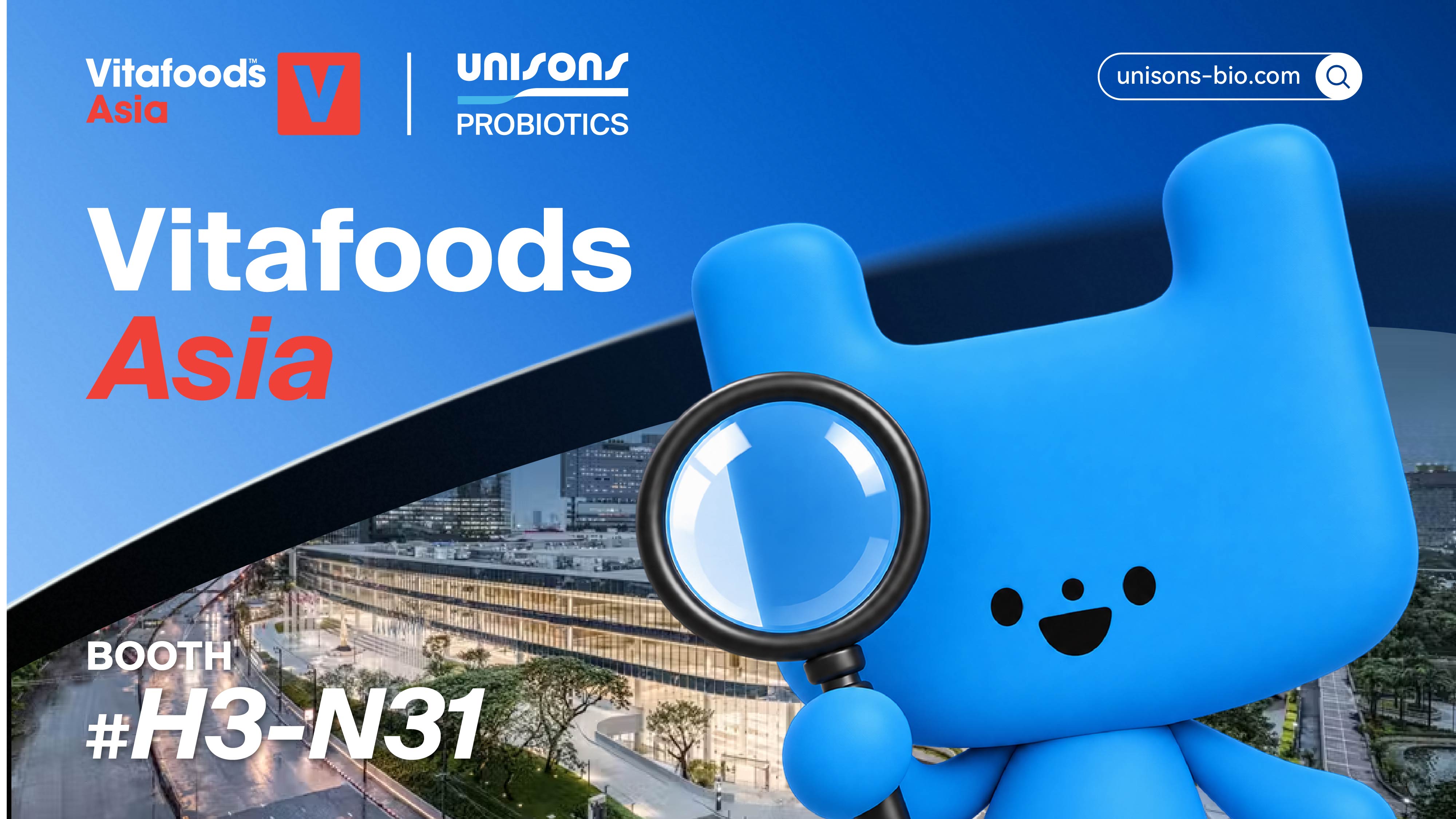UNISONS Probiotics · Vitafoods Asia 2026｜Booth H3-N31｜Bangkok
